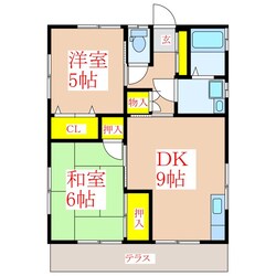 松木山田住宅　Ｄ棟の物件間取画像